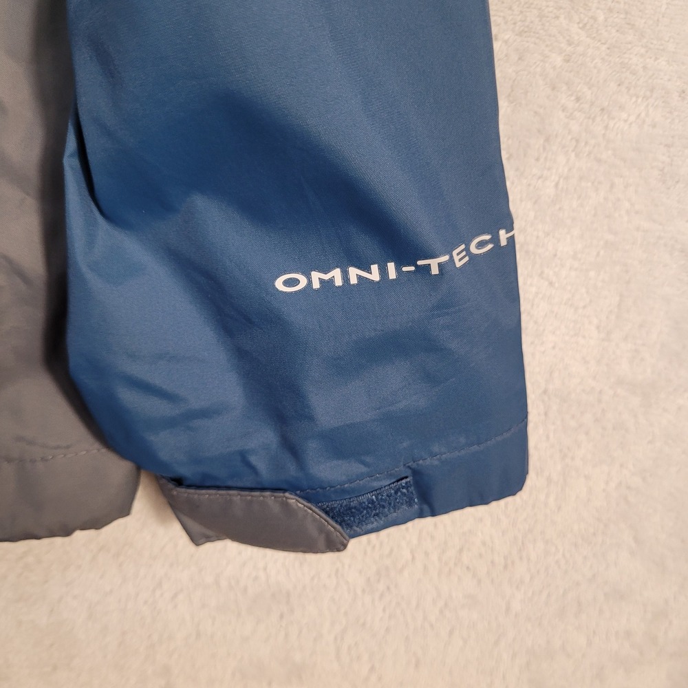 Columbia Jacket Mens L Blue Omni-Tech Rain Windbreaker Hooded Shell Coat - Picture 8 of 16
